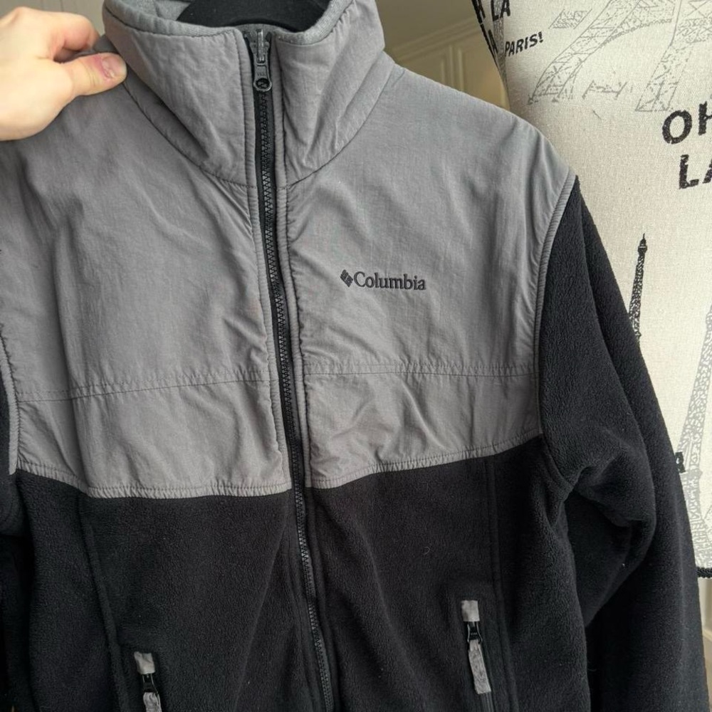 Columbia Black and Gray Fleece Jacket mens